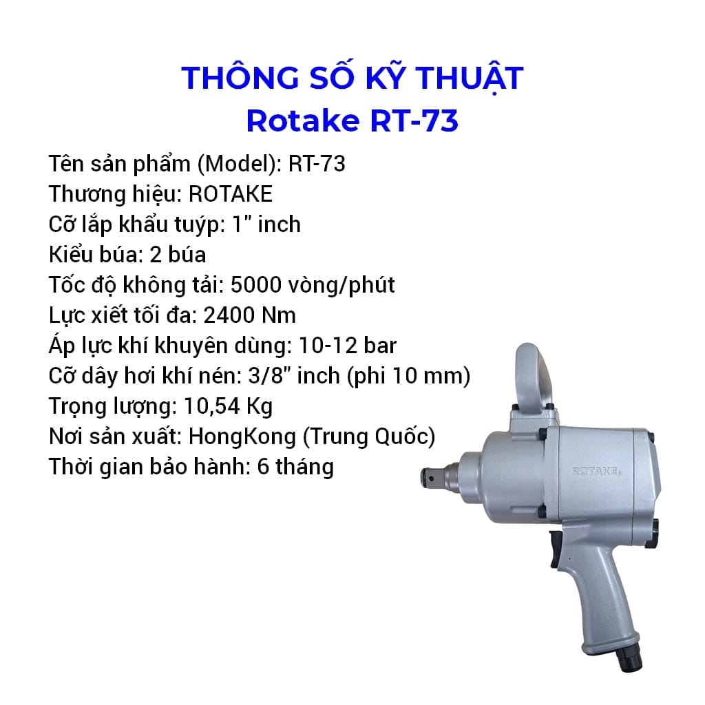 súng vặn ốc hơi rotake rt-73 1 inch